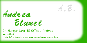 andrea blumel business card